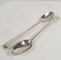 PAIR OF LARGE LIMERICK SILVER SERVING SPOONS