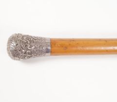 19TH-CENTURY ANGLO-INDIAN SILVER WALKING STICK