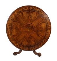 IRISH 19TH-CENTURY WALNUT & INLAID CENTRE TABLE