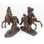 PAIR LARGE 19TH-CENTURY MARLEY HORSES