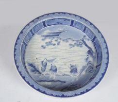 LARGE QING BLUE AND WHITE CHARGER