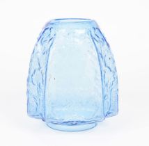BLUE GLASS OIL LAMP SHADE