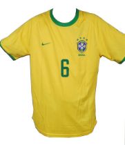 ROBERTO CARLOS SIGNED 2000 BRAZIL RETRO JERSEY