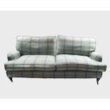 LARGE MODERN TARTAN UPHOLSTERED SETTEE