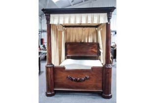 WILLIAM IV MAHOGANY 4-POSTER BED