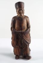 CHINESE QING CARVED WOOD FIGURE