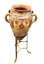 MOROCCAN POLYCHROME TERRACOTTA PITHOS JAR