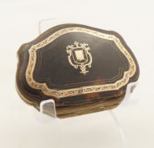 19TH-CENTURY TORTOISESHELL AND GOLD INLAID PURSE