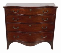 GEORGE III PERIOD MAHOGANY SERPENTINE CHEST