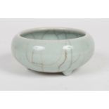 18TH-CENTURY CHINESE CELADON CRACKLE GLAZE CENSER