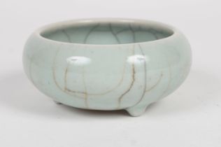 18TH-CENTURY CHINESE CELADON CRACKLE GLAZE CENSER