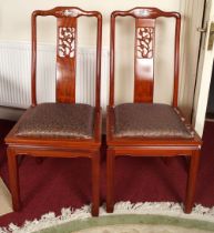 PR CHINESE HARDWOOD & MOTHER O'PEARL SIDE CHAIRS