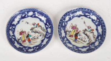 PAIR CHINESE QING FAMILLE ROSE PLATES