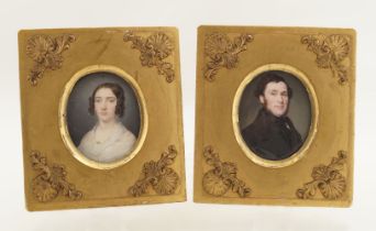 PAIR OF 19TH-CENTURY OVAL PORTRAITS