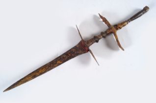 17TH-CENTURY 2-HANDLED DAGGER