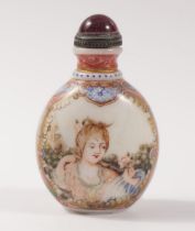 CHINESE POLYCHROME GLASS SNUFF BOTTLE