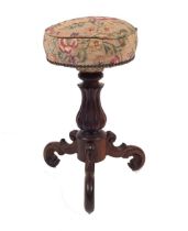 VICTORIAN ROSEWOOD PIANO STOOL