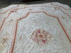 LARGE ANTIQUE AUBUSSON CARPET