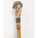 NOVEL 19TH-CENTURY BAMBOO WALKING STICK