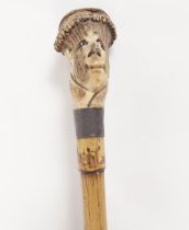 NOVEL 19TH-CENTURY BAMBOO WALKING STICK