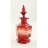 19TH-CENTURY CRANBERRY GLASS PERFUME DECANTER