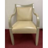 SET OF 6 DESIGNER LEATHER ARMCHAIRS