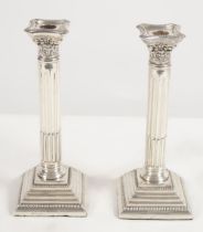 PAIR SILVER CANDLESTICKS