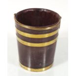 LARGE GEORGIAN MAHOGANY & BRASS BOUND BUCKET