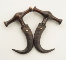 PAIR OF 19TH-CENTURY HORN BOOT PULLS