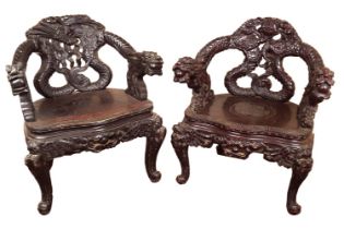 PAIR 19TH-CENTURY JAPANESE CEREMONIAL CHAIRS