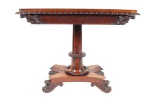 WILLIAM IV ROSEWOOD GAMES TABLE