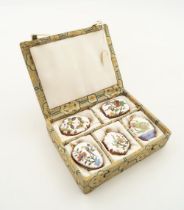 GROUP OF FIVE CHINESE ENAMELLED PENDANT LOCKETS