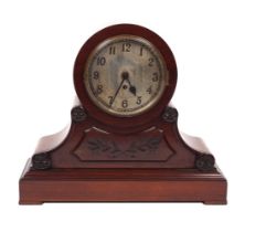 EDWARDIAN MAHOGANY MANTEL CLOCK