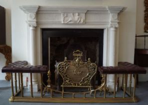 NEO-CLASSICAL STATUARY MARBLE CHIMNEY PIECE