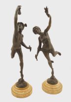 PAIR 19TH-CENTURY BRONZE SCULPTURES