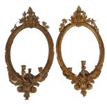 PAIR 19TH-CENTURY GILT FRAMED GIRANDOLES