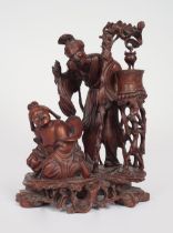 INTERESTING CHINESE QING HARDWOOD SCULPTURE