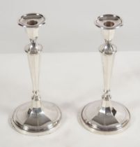 PAIR OF SILVER CANDLESTICKS