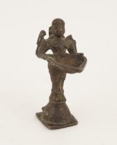 19TH-CENTURY INDIAN BRONZE HINDU LAMP