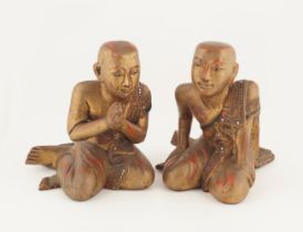20TH-CENTURY BURMESE LACQUERED FIGURES