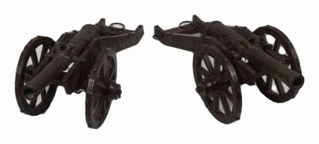 PAIR 19TH-CENTURY BRONZE CANNONS