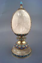 RUSSIAN SILVER CHAMPLEVE URN