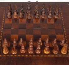 RARE KILLARNEY YEW AND ARBUTUS CHESS SET