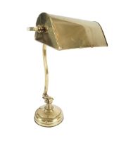 EDWARDIAN BRASS LIBRARY LAMP