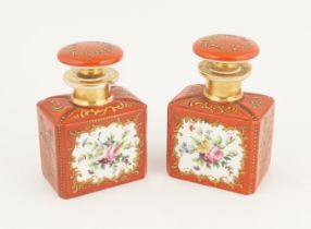 PAIR 19TH-CENTURY PORCELAIN FLASKS