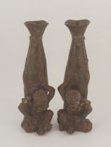 PAIR 19TH-CENTURY JAPANESE MEIJI BRONZE VASES