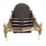 NEO-CLASSICAL STEEL AND BRASS FIRE BASKET