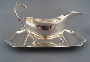 DUBLIN SILVER SAUCE BOAT AND JUG