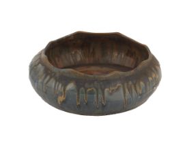 EDWARDIAN BROWN AND BLUE FLAMBE BOWL