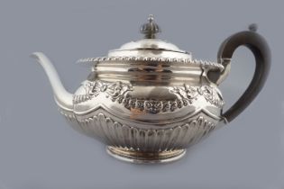 EDWARDIAN SILVER TEAPOT